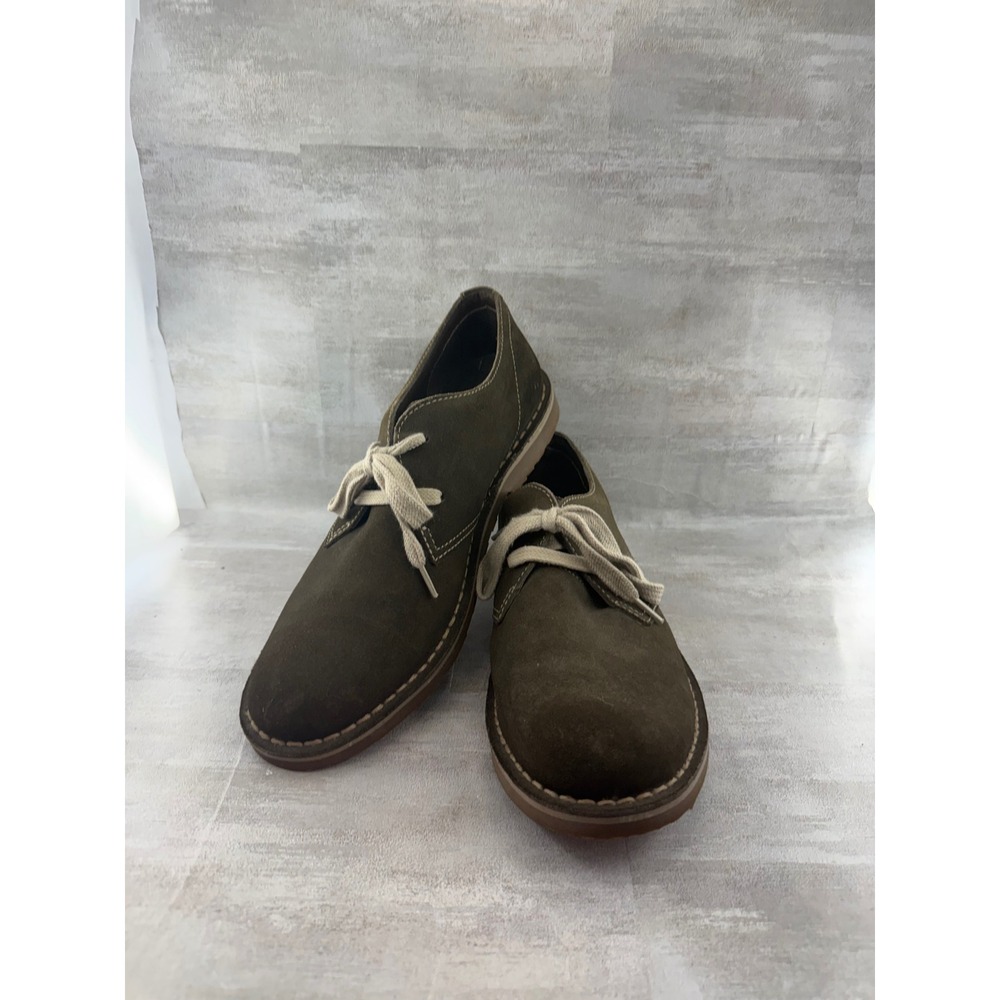 LL Bean Men Suede Oxford Shoes Olive Green Brown Sz 10M 282690 Brazil Lace Up